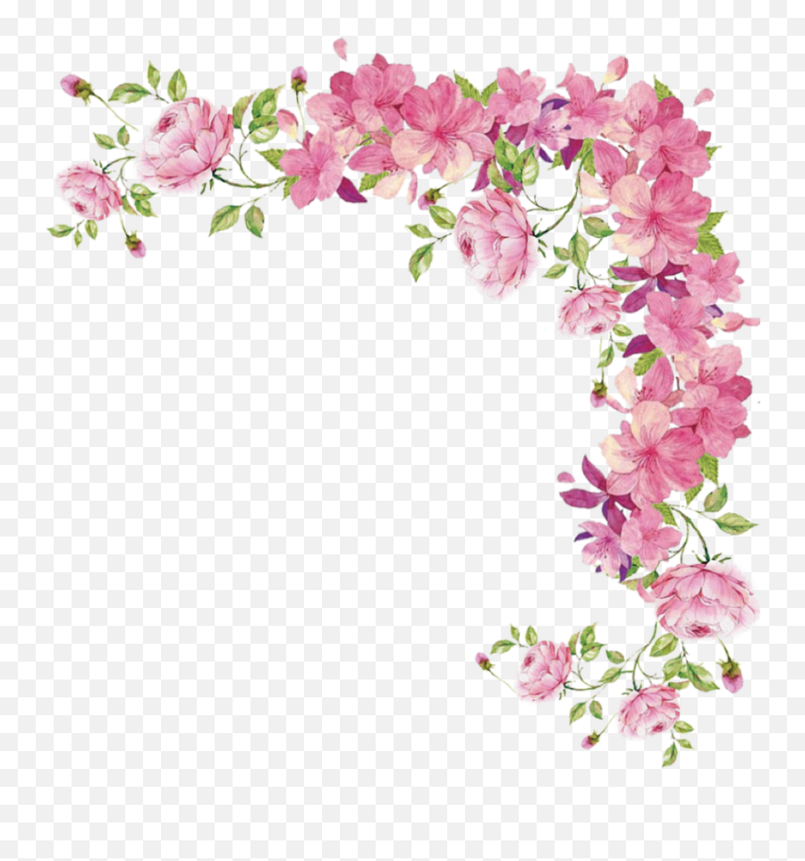 Pink Flowers Rose - Flower Border Png Download 10241024 Border Pink Flower Png Emoji,Flower Emoji Background