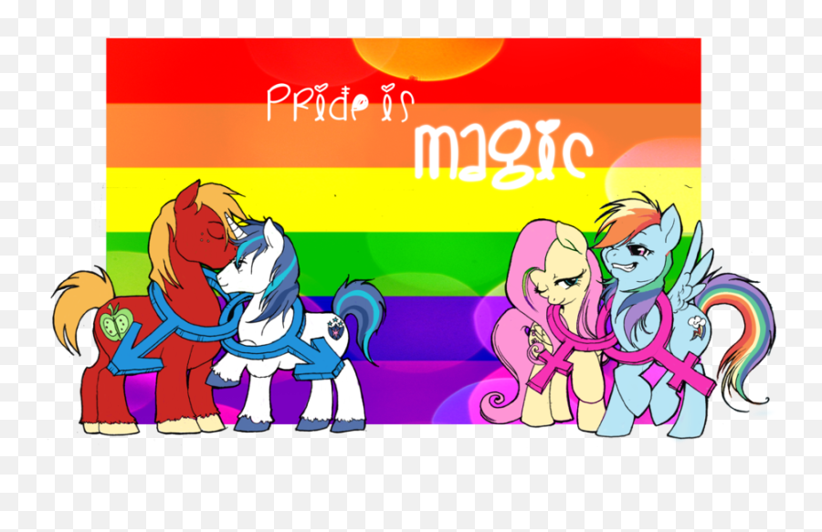 Gay Ponies In Equestria - My Little Pony Gay Pride Emoji,Gay Couple Emoji