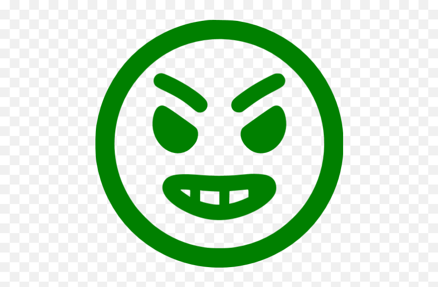Green Angry Icon - Smiley Face Icons Transparent Emoji,Green Emoticon
