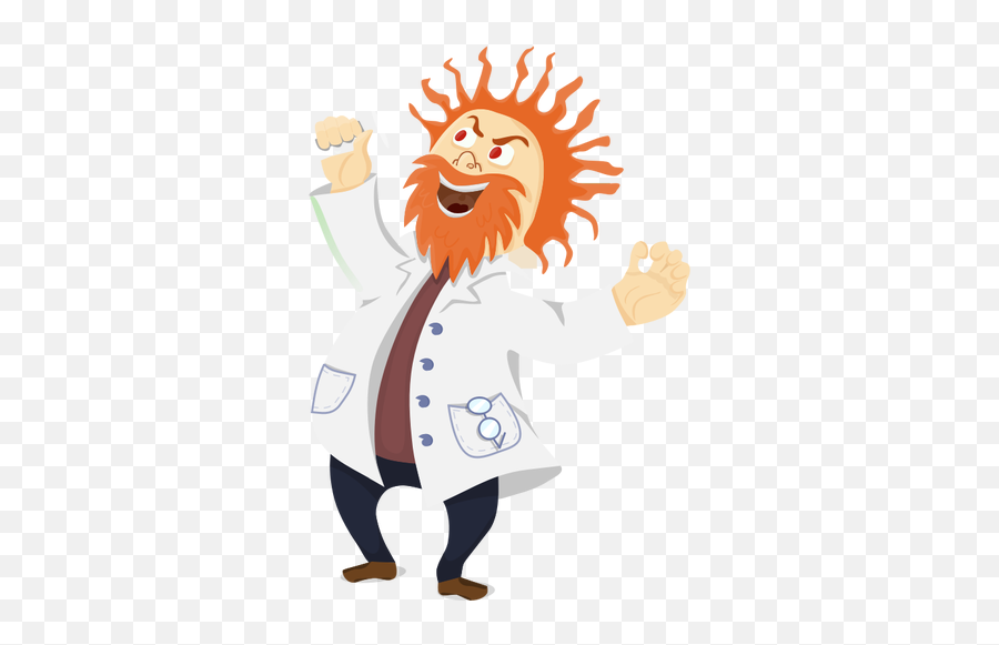 Vector Image Of Crazy Scientist - Mad Scientist Clipart Emoji,Mad Scientist Emoji