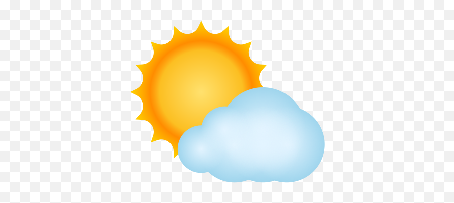 Sun Behind Small Cloud Icon - Clip Art Emoji,Sun Emoji Png