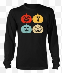 Vintage Retro Halloween Pumpkin Emoji Funny T - Shirt Basketball Shirts For Cousins