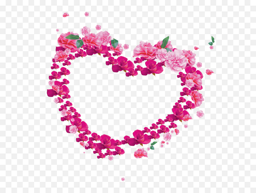 Heart Pink Png - Graphic Transparent Download Flower Heart Vector Heart Frame Png Emoji,Heart Emoji Vector