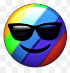 Rainbow Emoji Cool Glasses Color Colorful Smiley Yellow - Smiley,Rainbow Emoji
