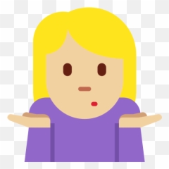 Download Shrug Emoji Woman - Girl Shrugging Transparent Background ...