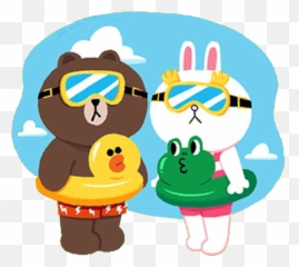 Google Clipart Swimming Gear Picture - Cony And Brown Emoji