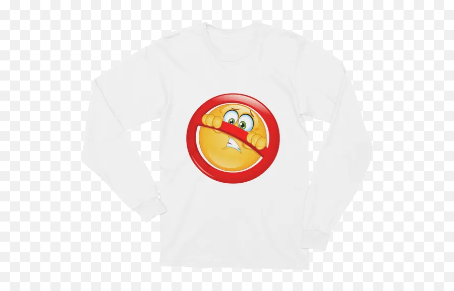 Not Allowed Emoji Long Sleeve T - Long Sleeve With Pocket Shirt Mockup,Emoji Tee