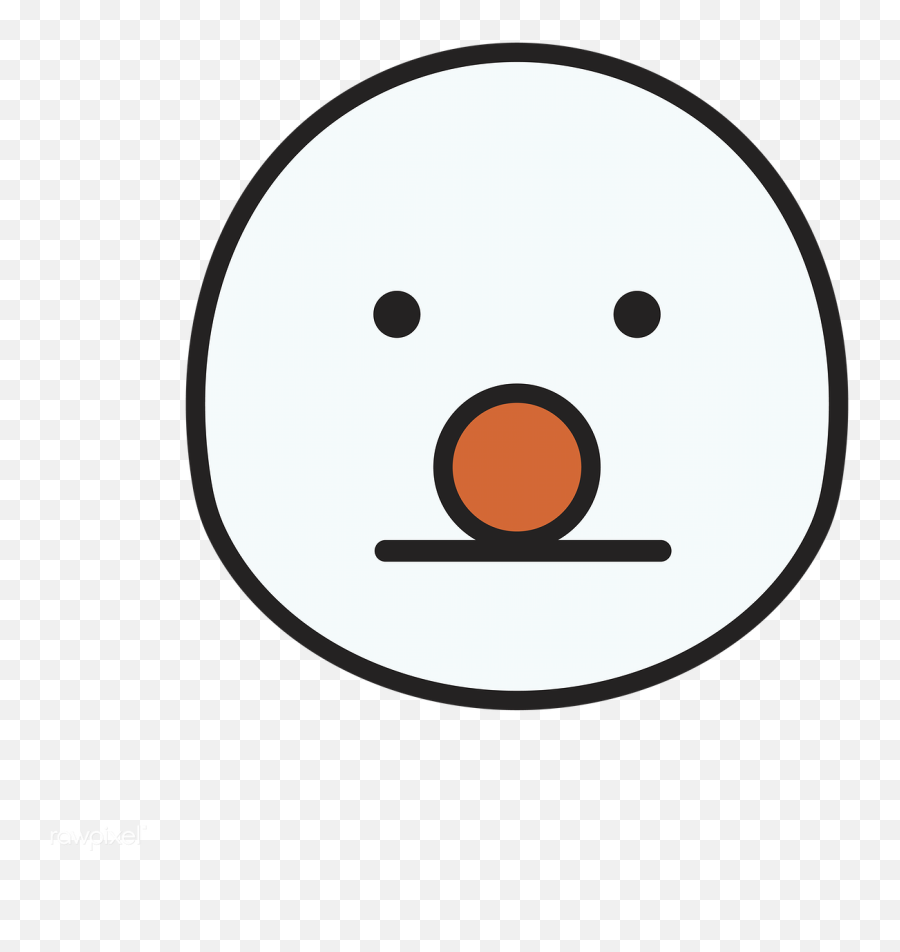 Download Premium Png Of Snowman With Neutral Face Emoticon - Circle Emoji,Neutral Face Emoji