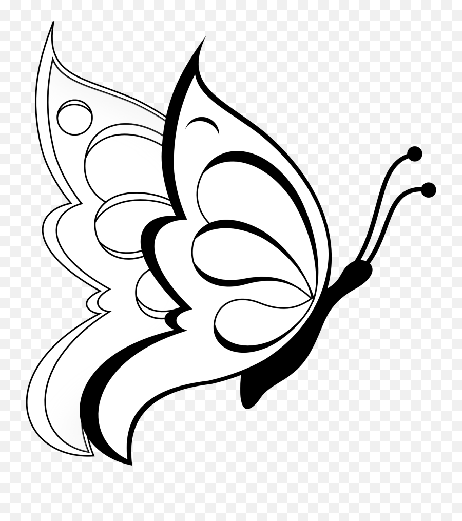 Butterfly Clipart Black And White - Butterfly Clipart Black And White Emoji,Butterfly Emoji