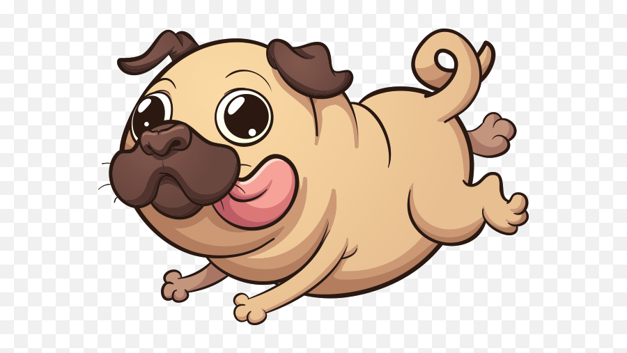 Puglife - Fat Dog Clipart Emoji,Cute Dog Emoji
