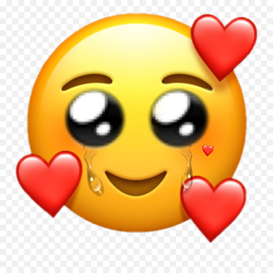 Emoji Love Cry Iphone Sad Happy - Sticker By Maria Heart Face Emoji Png,Sad Crying Emoji