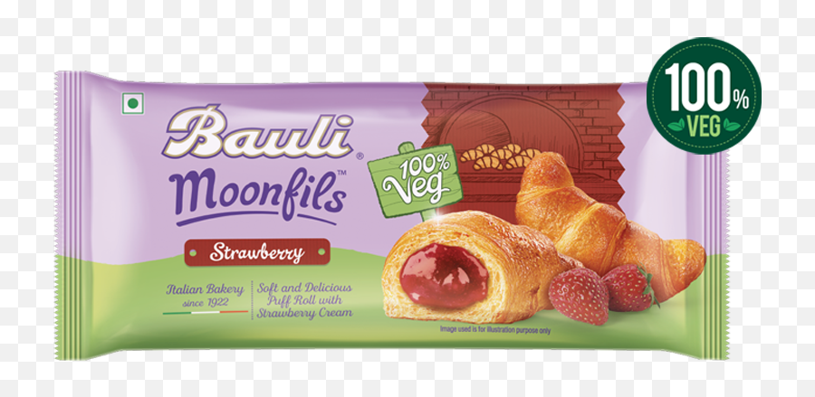 Bauli Moonfils In India Everyday Snack - Highquality Bauli Moonfils Strawberry Emoji,Croissant Emoji