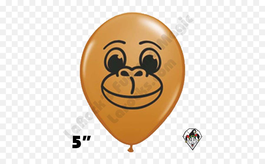 5 Inch Round Monkey Face Qualatex 100ct - Blue Balloons 2 Years Old Jpg Emoji,Monkey Emoticon