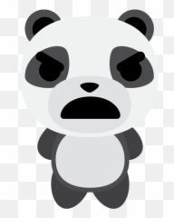 Free Emoji panda angry PNG with Transparent Background - Panda