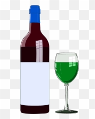 Red Wine Bottle Glass Clip Art - Transparent Clipart Emoji