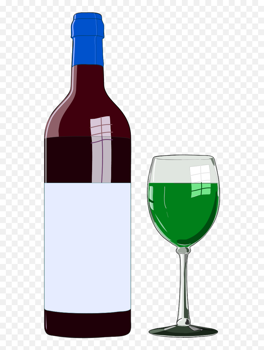 Red Wine Bottle Wine Glass Clip Art - Transparent Wine Bottle Clipart Emoji,Wine Glass Emoticon