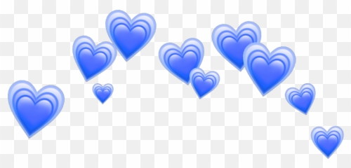 Heart Blue Blueheart Heartblue Hearts Crown Tumblr - Heart Emoji Crown Png,Crown Emoji