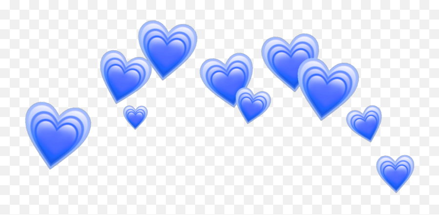 Heart Blue Blueheart Heartblue Hearts Crown Tumblr - Heart Emoji Crown Png,Crown Emoji