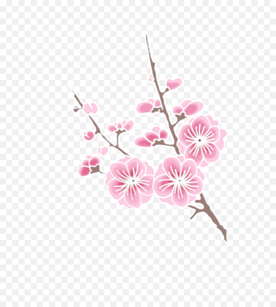 Cherry Blossom Clipart - Cherry Blossom Transparent Twig Emoji,Sakura Flower Emoji