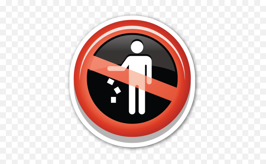 Do Not Litter Symbol - Say No To Phone Addiction Emoji,Hazard Emoji