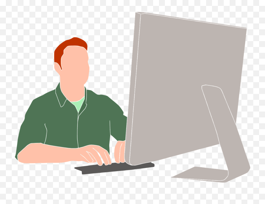 Computer Monitor Men People Using - Logo Man And Computer Emoji,Emoji Clothing For Men