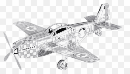 Metal Earth 3d Metal Model Diy Kits - Metal Earth P 51 Mustang Emoji,Guess The Emoji Plane Paper