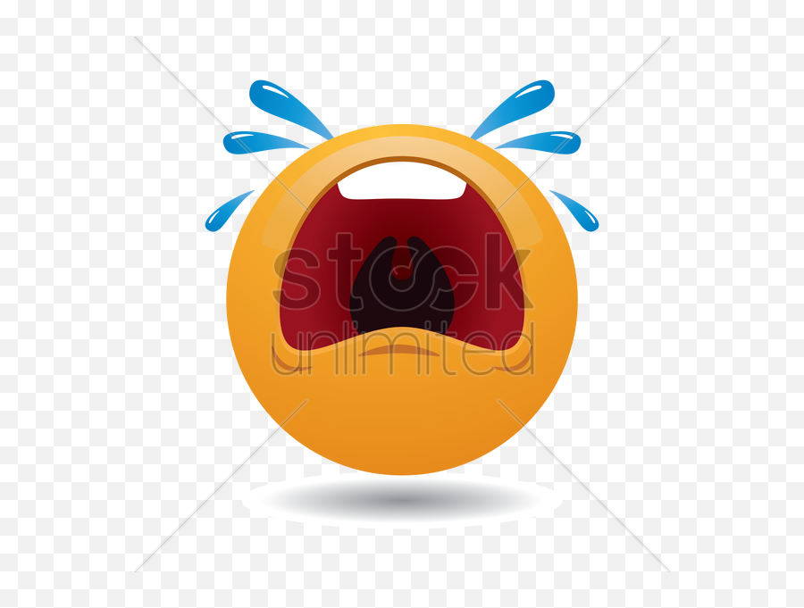 Crying Emoticon Vector Image - Circle Emoji,Crying Emoticon