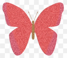 Pink Sparkle Butterfly Clipart - Full Size Glitter Emoji