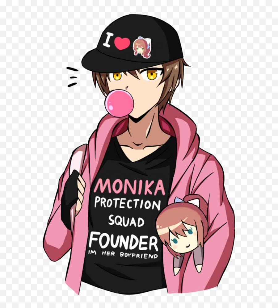Founder Of The Monika Protection Squad - Doki Doki Literature Club Fanart Emoji,Know Your Meme B Emoji