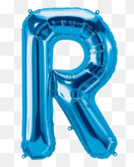 Blue Letter R 34 Balloon - Emoji