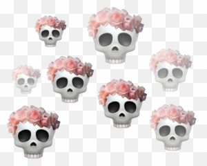 Emoji Crown Skeleton Skull Tumblr - Skull Crown Transparent Png,Wreath Emoji
