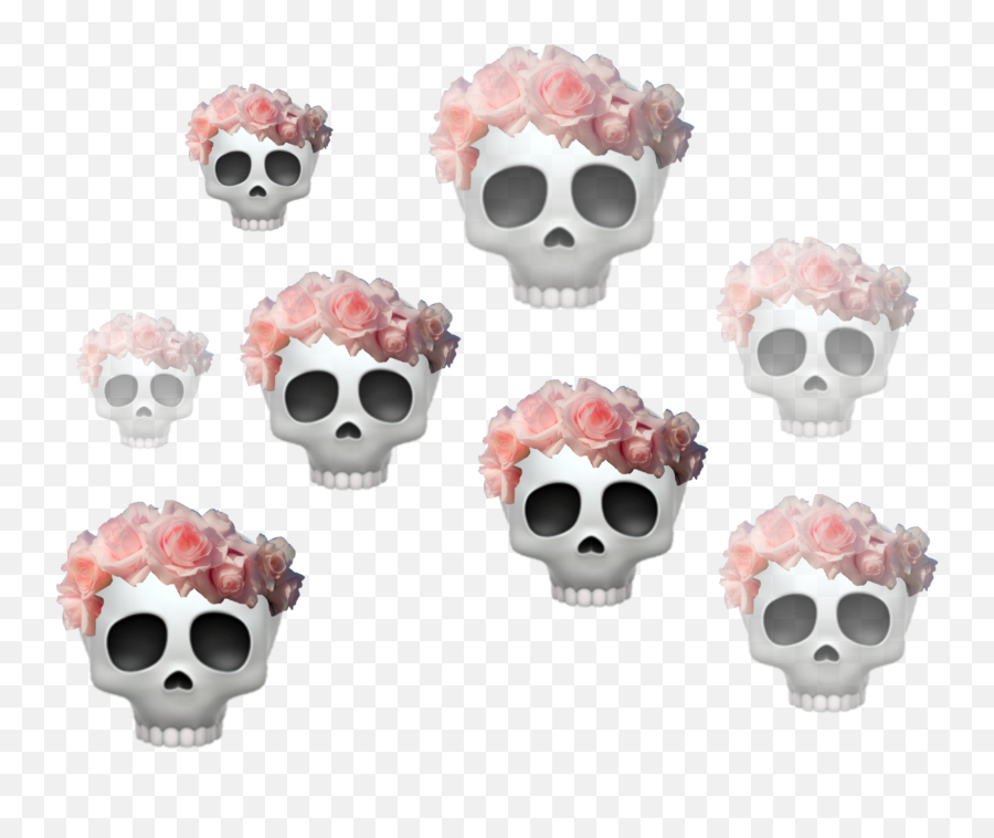 Emoji Crown Skeleton Skull Tumblr - Skull Crown Transparent Png,Wreath Emoji