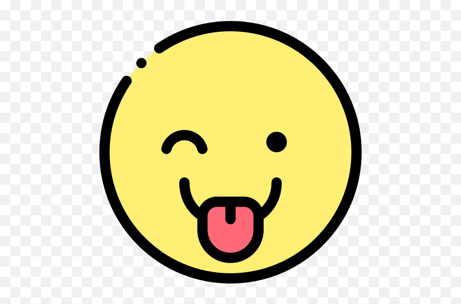 Wink - Vetor De Emoji Com Fome Preto E Branco,Wink Emoticon