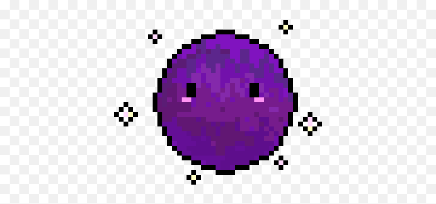 Kawaii Purple Planet - 8 Bit Disco Ball Emoji,Kawaii Emoticon