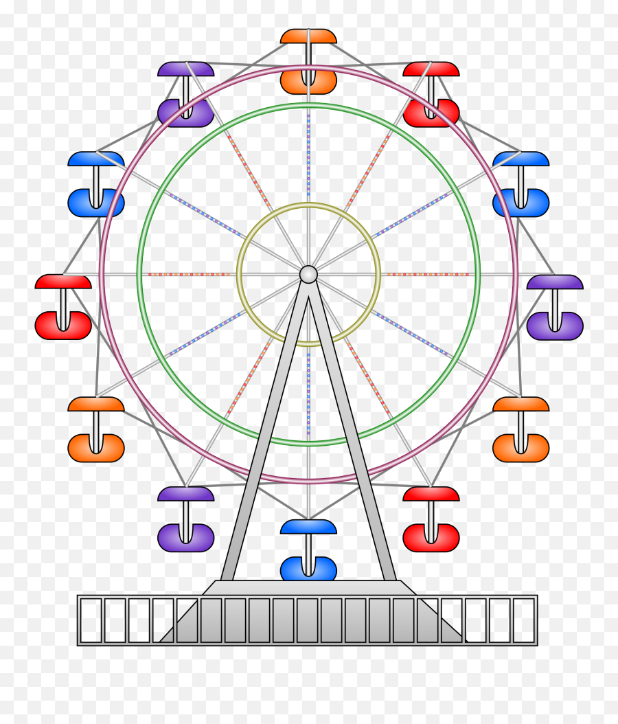 Ferris Wheel Clipart Kid - Cartoon Ferris Wheel Png Emoji,Ferris Wheel Emoji