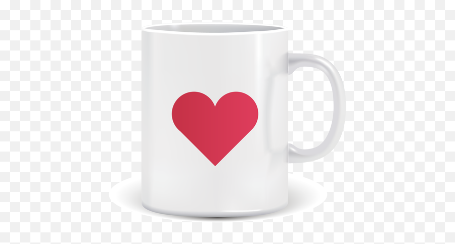 Coffee Mug With Heart Icon - Caneca De Café Png Emoji,Emoji Mugs