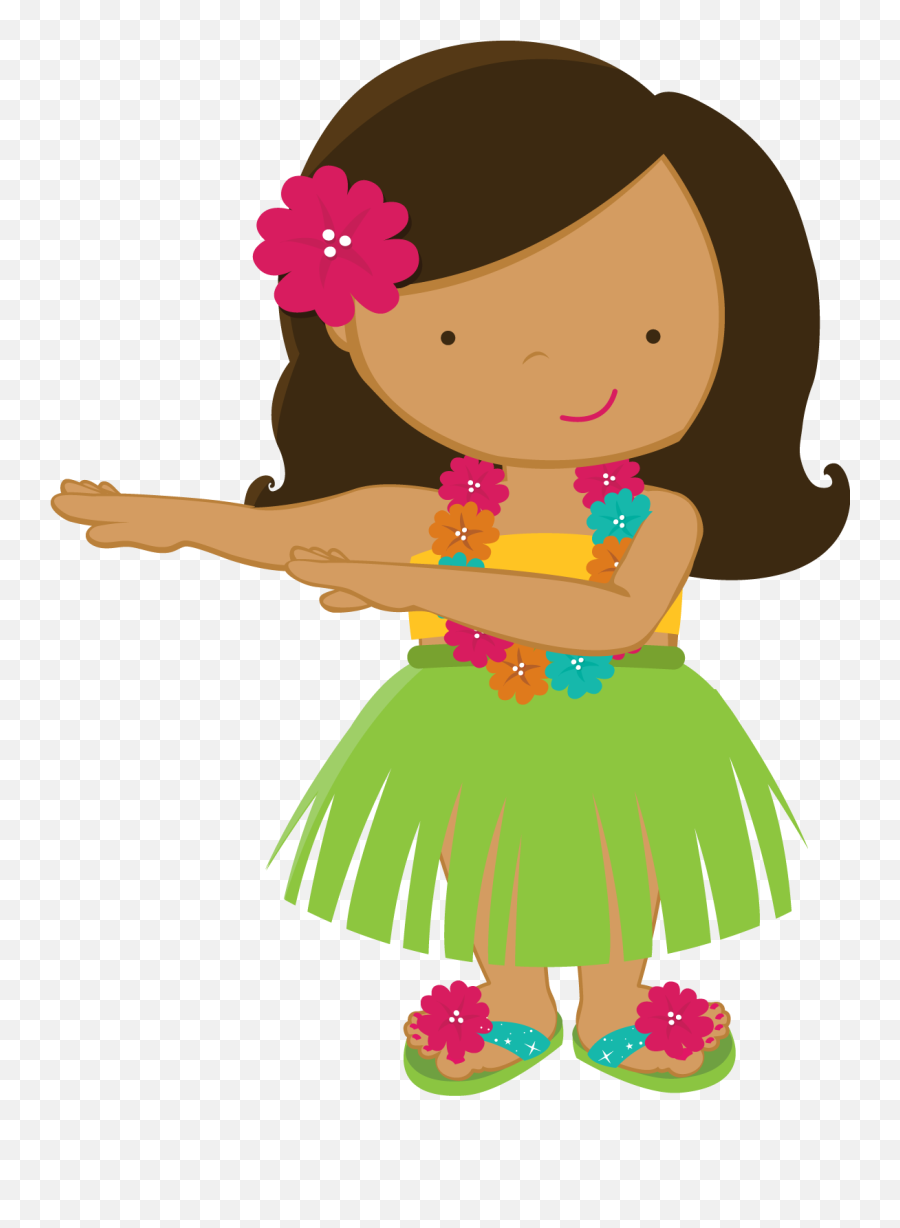 Clip Art Hawaiian Girls Hula Girl - Clipart Hula Girl Emoji,Hula Girl Emoji