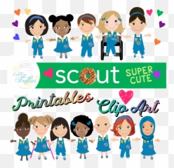 Girl Scout Clip Art Multi Cultural - African American Girls Clipart Emoji