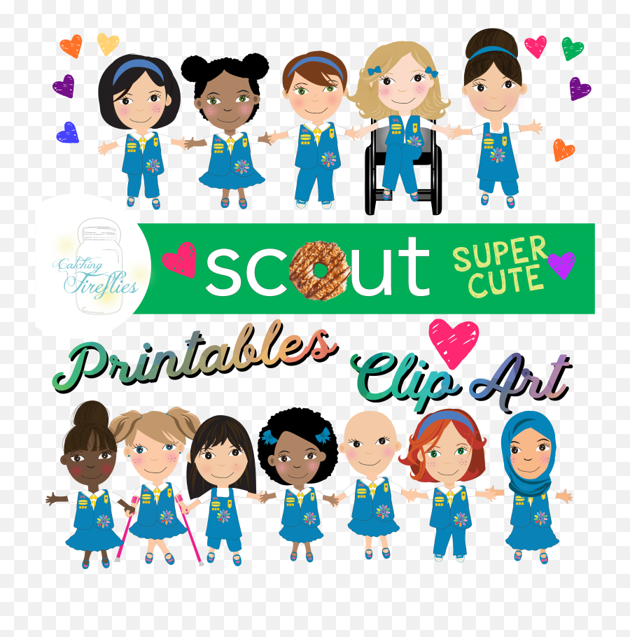 Girl Scout Clip Art Multi Cultural - African American Girls Scout Clipart Emoji,Girl Scout Emoji