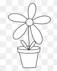 15 Black And White Flower Pot Clipart - Emoji