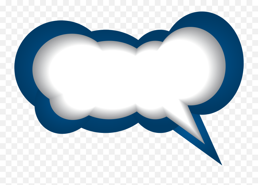 Speech Bubble Blue White Png Clip Art Image Poster - Speech Bubble Cloud Text Png Emoji,Thought Bubble Emoji