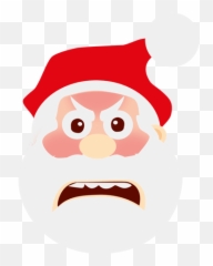 Worried Santa Face Cartoon - Transparent Png U0026 Svg Vector File Santa Face Vector Png Emoji,Emoji Worried