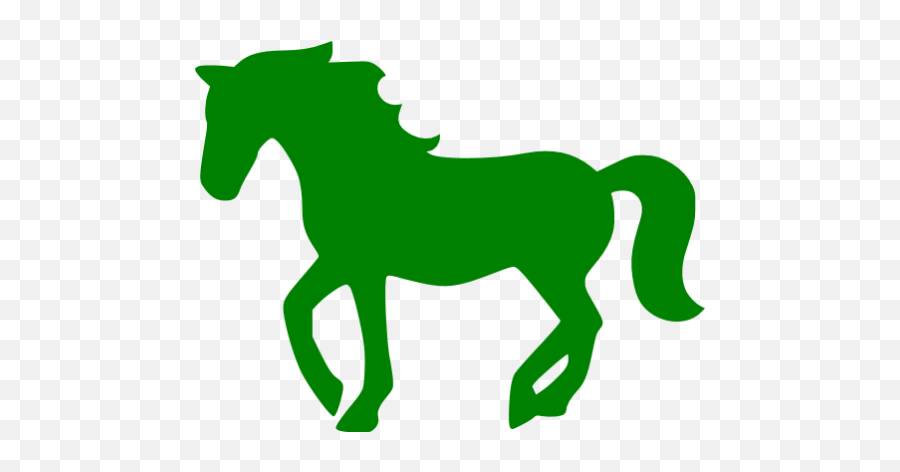 Green Horse 2 Icon - Free Green Animal Icons Horse Silhouette Emoji,Horse Emoticon