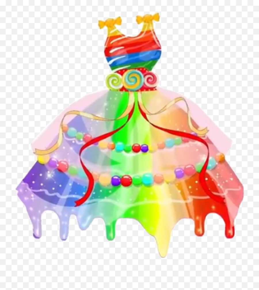Dress Rainbow Multicolor Candy Candy Dream Freetoedit - Christmas Ornament Emoji,Rainbow And Candy Emoji