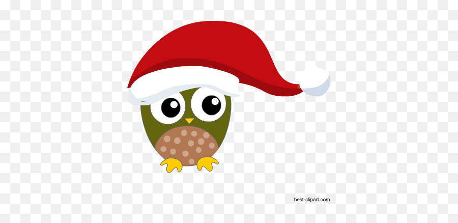 Free Christmas Clip Art Santa Gingerbread And Christmas - Cartoon Christmas Owl Transparent Emoji,Emoji With Santa Hat