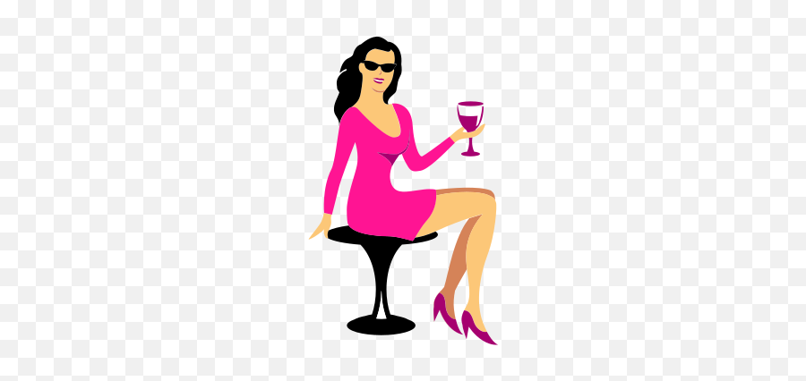 Party Cocktail Wine Glass Sitting - Mulher Com Taça De Vinho Png Emoji,Wine Glass Emoticon