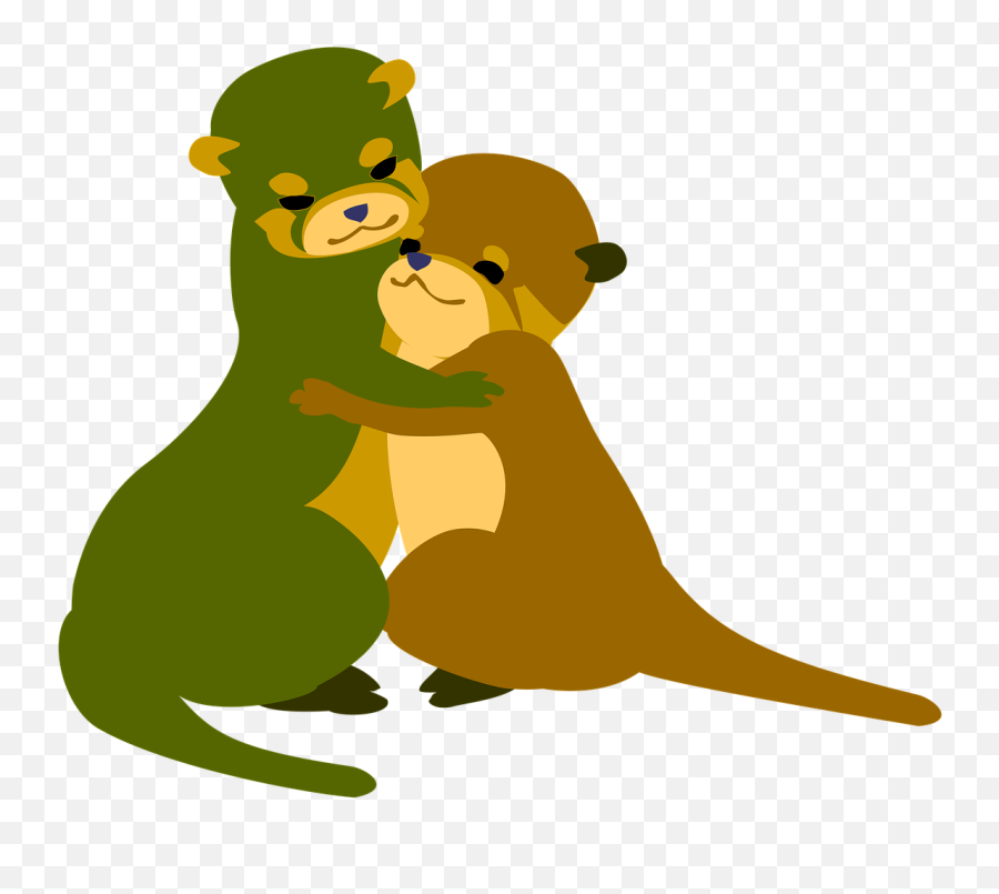 Otter Hugs Love Friendship Good - Otters Hugging Png Emoji,Otter Emoji