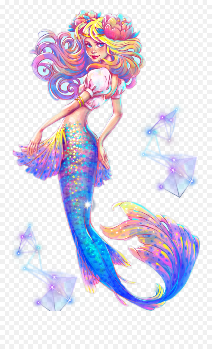 Mermaid Tail Sticker Challenge On Picsart - Underwater Mermaid Fantasy Art Emoji,Is There A Mermaid Emoji
