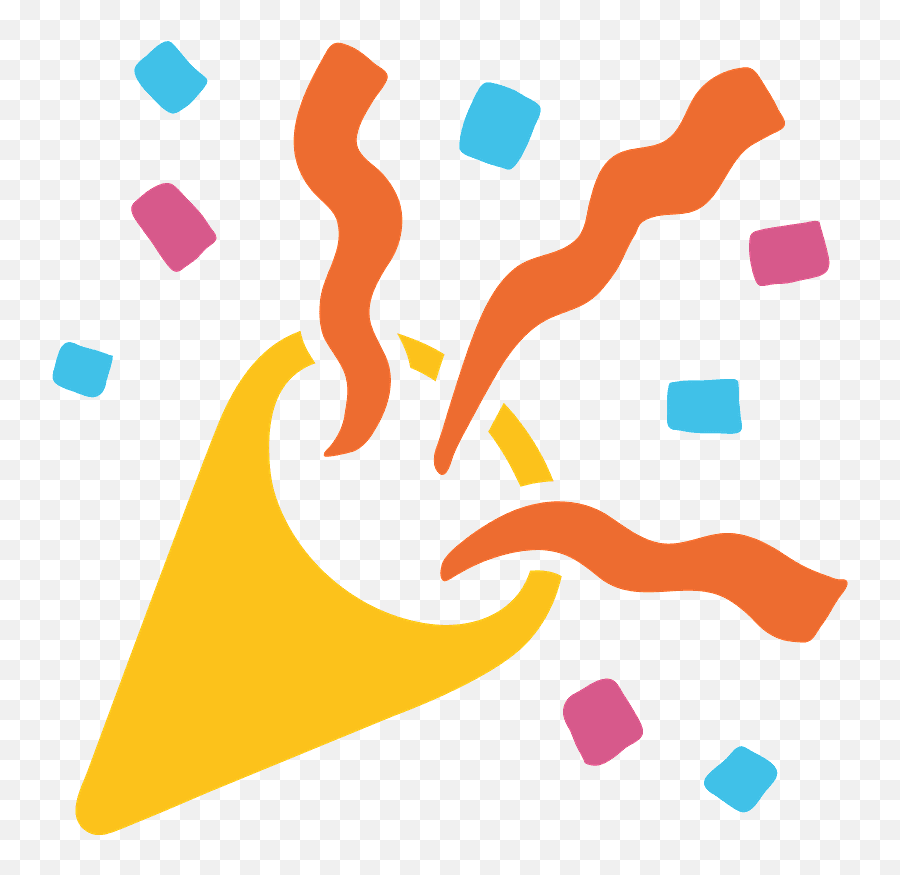 Party Popper Emoji Clipart - Fanfare Emoji,Confetti Ball Emoji