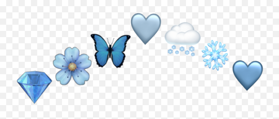 Milukyun Iphone Iphoneemoji Emoji Emojis Blue Emojicrow - Butterfly,Winter Emoji